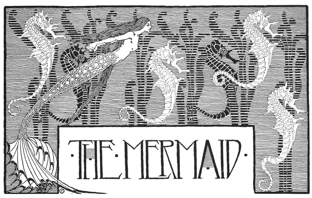 the little mermaid title black and white